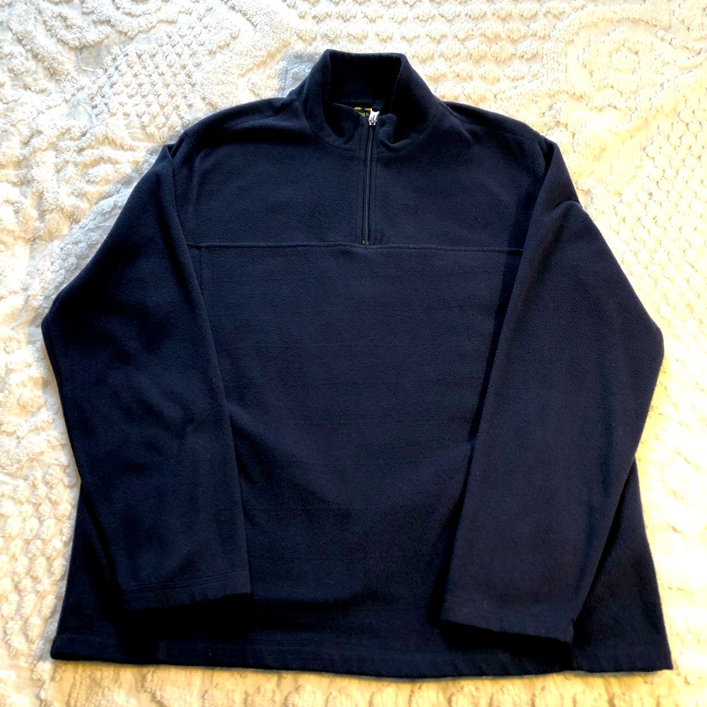 Navy blue fleece Charter Club 1/4 zip size medium 100% polyester